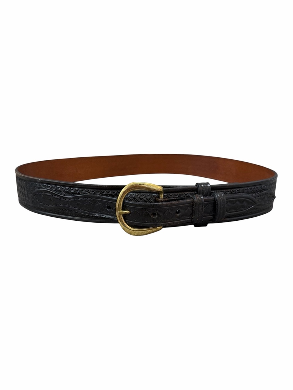 Vintage Don Hume Basket Weave River Belt Black